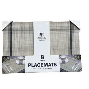 Dining Placemats 8-Pack,18"X12" Weave Pattern Boston Traders Home
